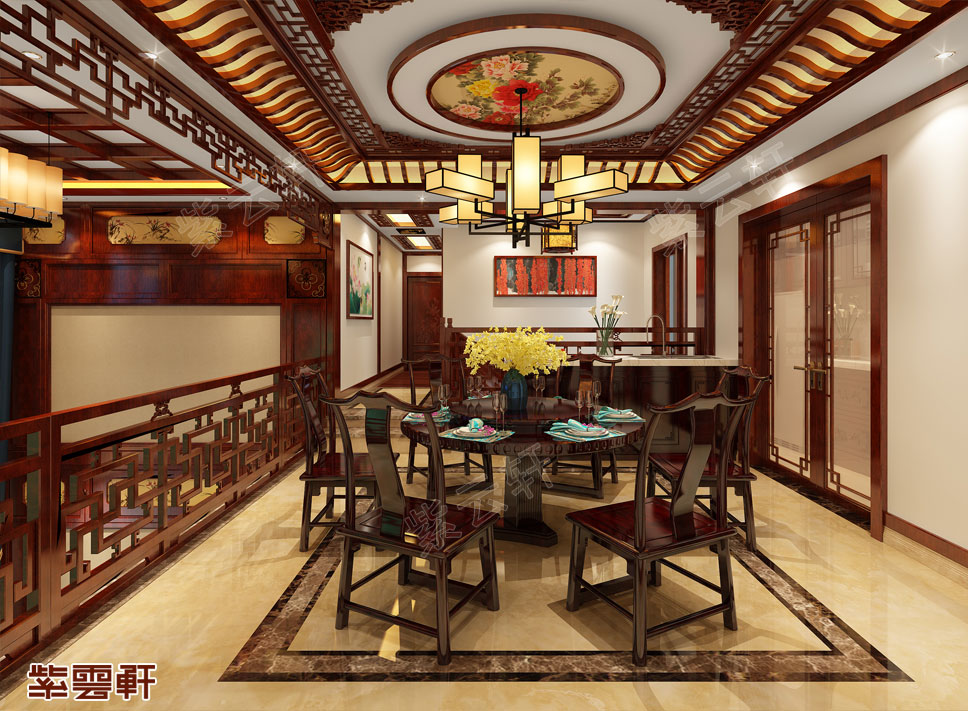 中式设计餐厅效果图
