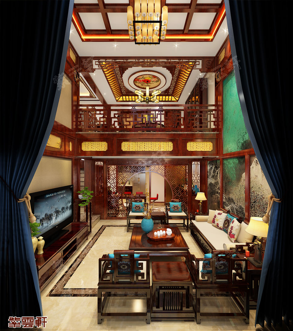 中式客厅装修效果图