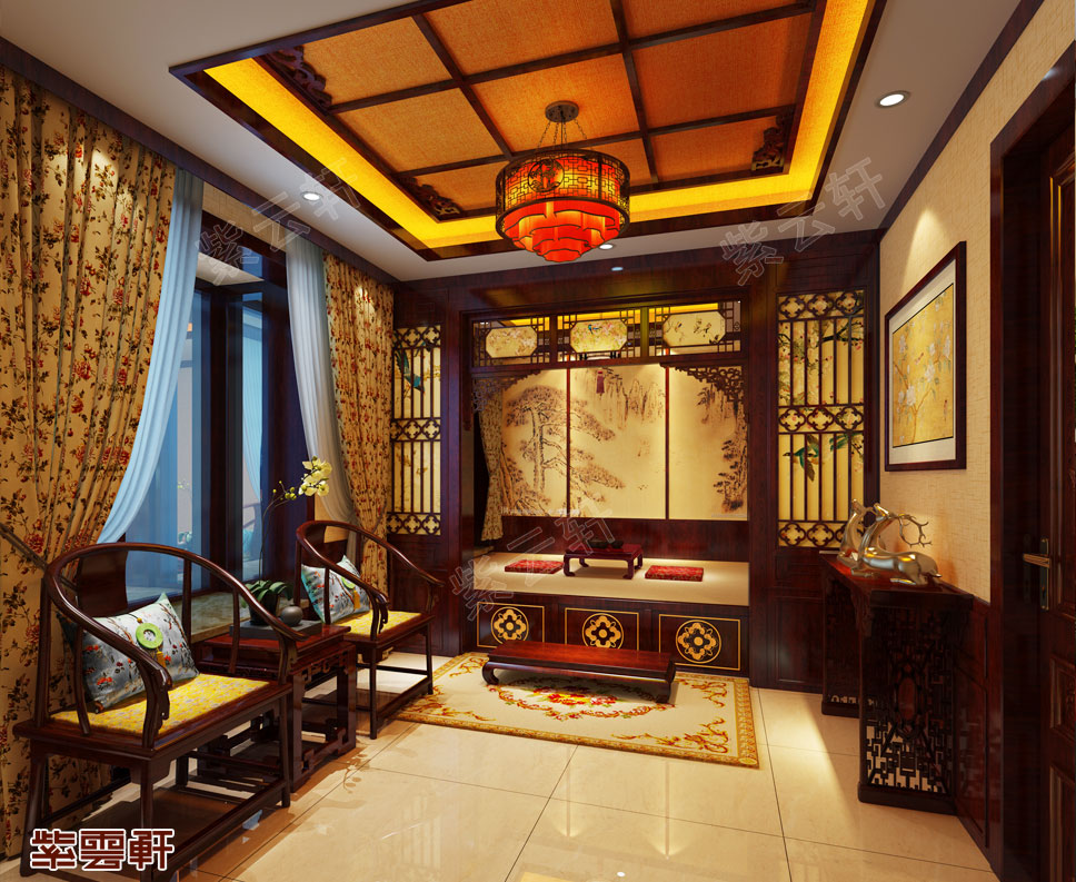 中式卧室装修效果图