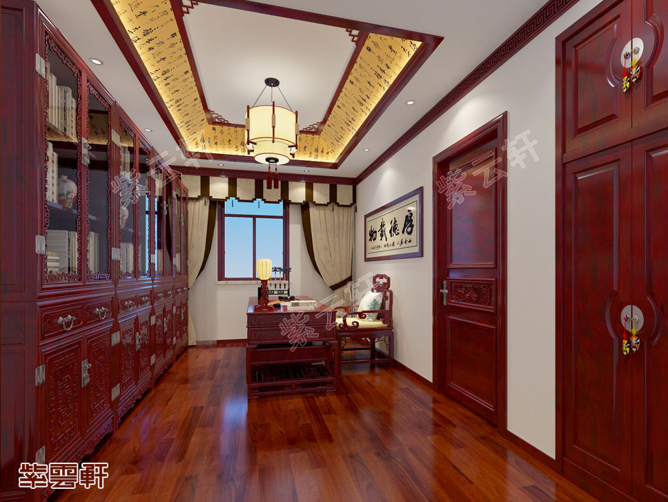 中式装修书房效果图