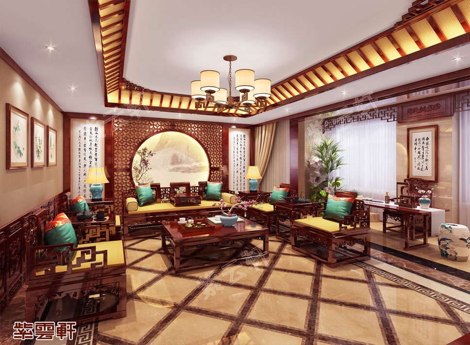 中式客厅装修设计实景图