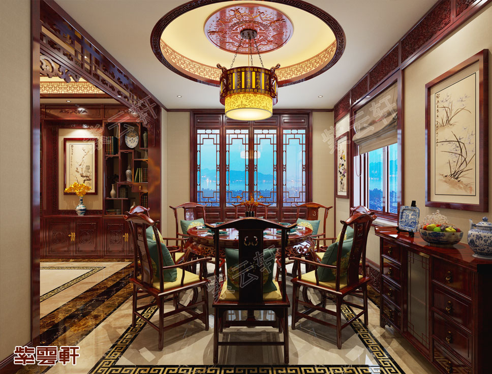 中式家庭装修设计餐厅效果图