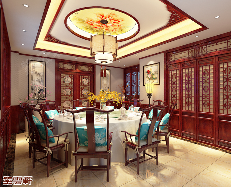 中式装修餐厅效果图