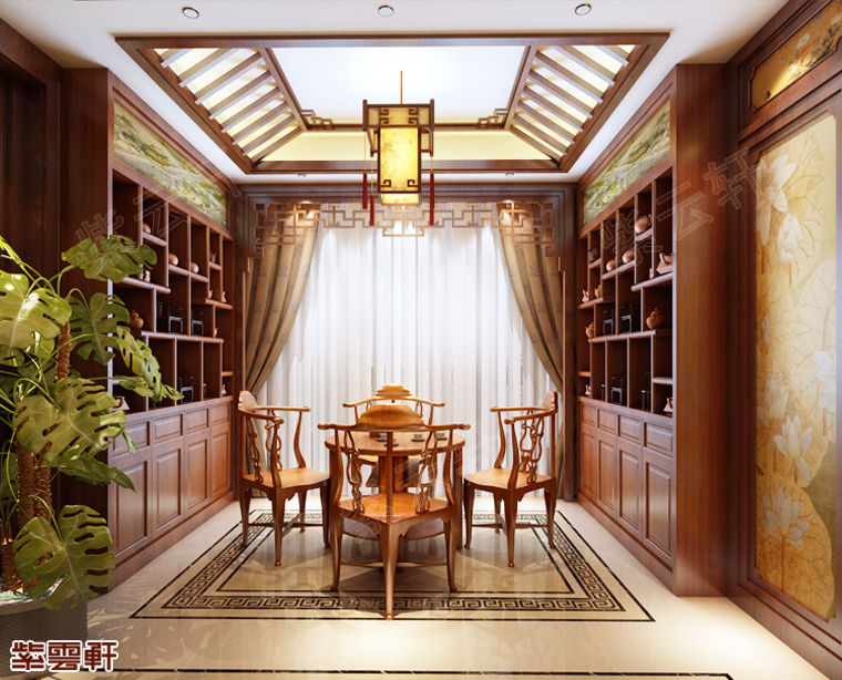 中式茶室装修风格效果图