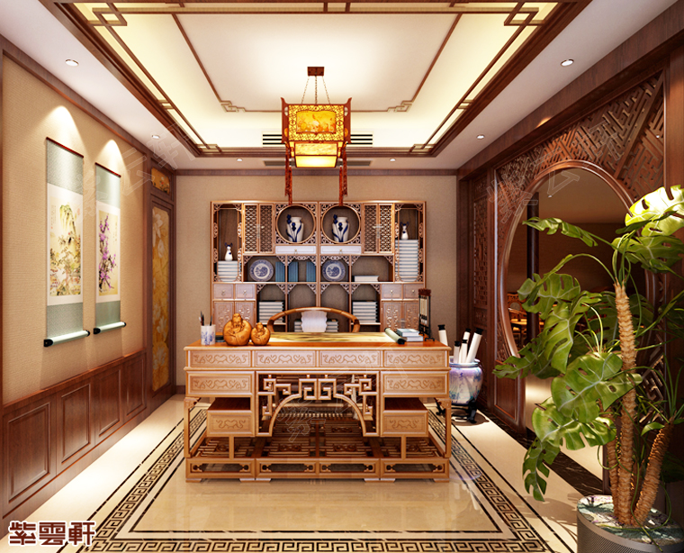 中式装修书房效果图