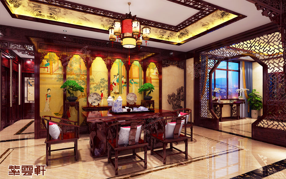 茶室装修风格效果图