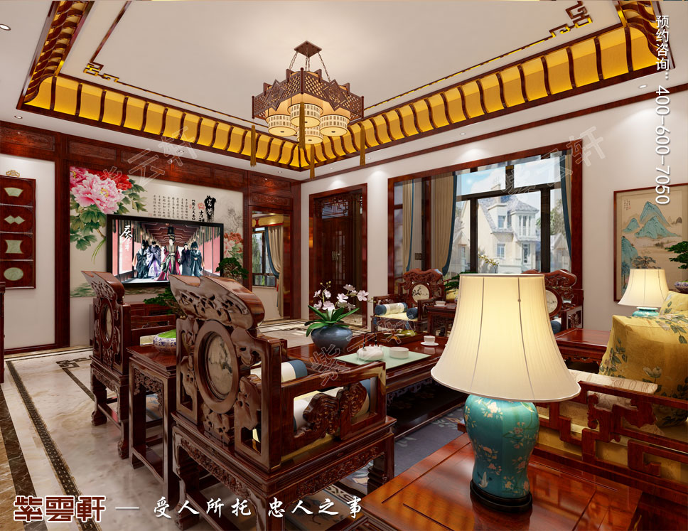 继承传统的中式住宅装修给家居一种美艳端庄
