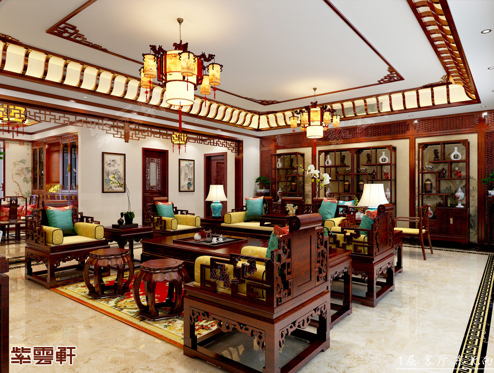 葫芦岛中式别墅设计豪华复古别有一番韵味