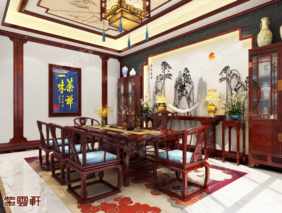 中式茶室装修风格效果图