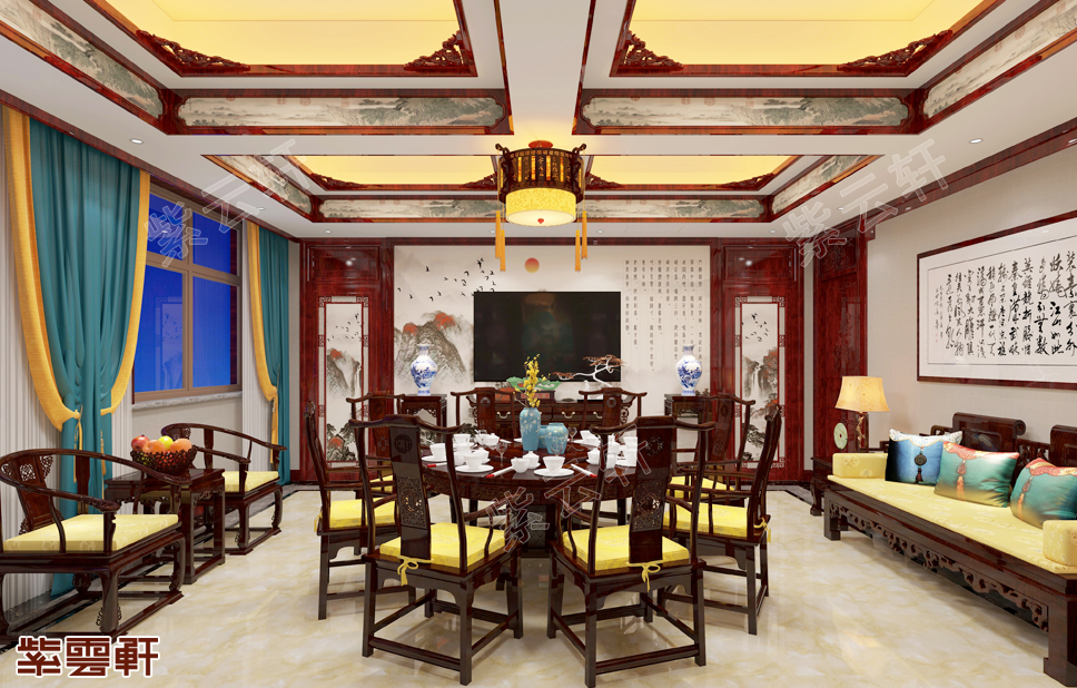 中式设计餐厅效果图