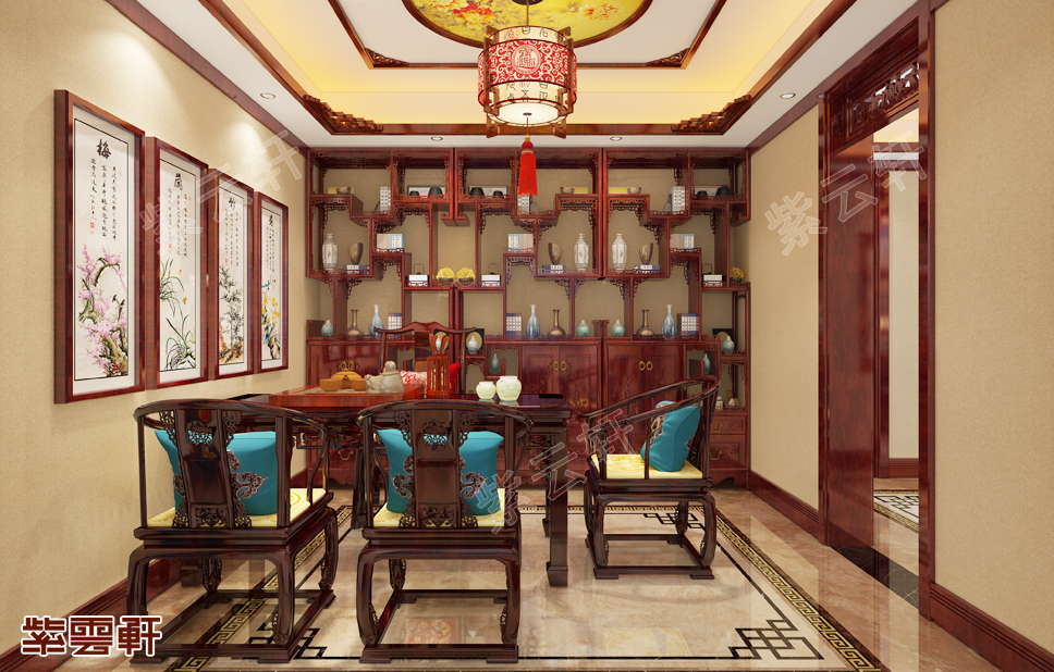 中式茶室装修风格效果图