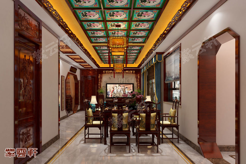 中式装修餐厅效果图