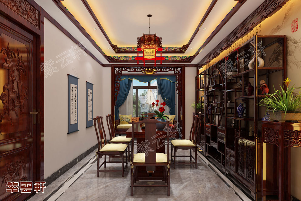 中式茶室装修风格效果图