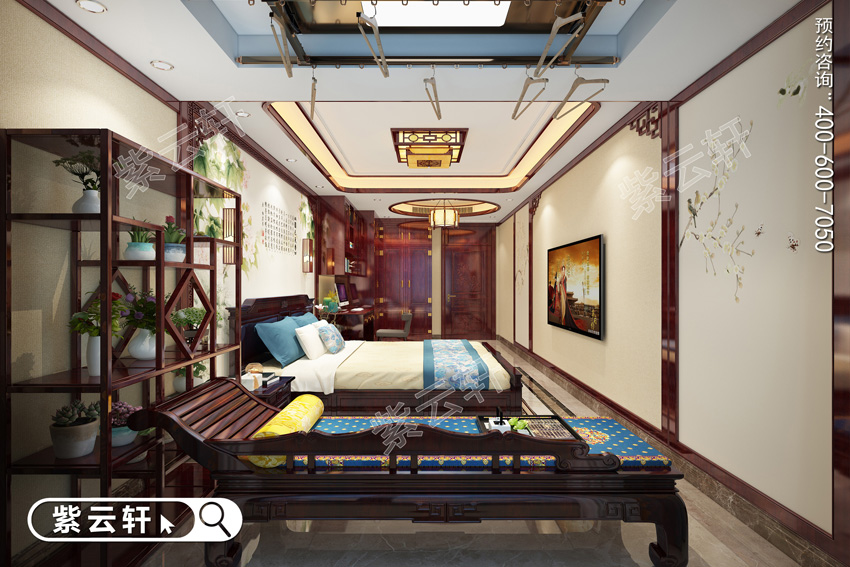中式家装卧室效果图