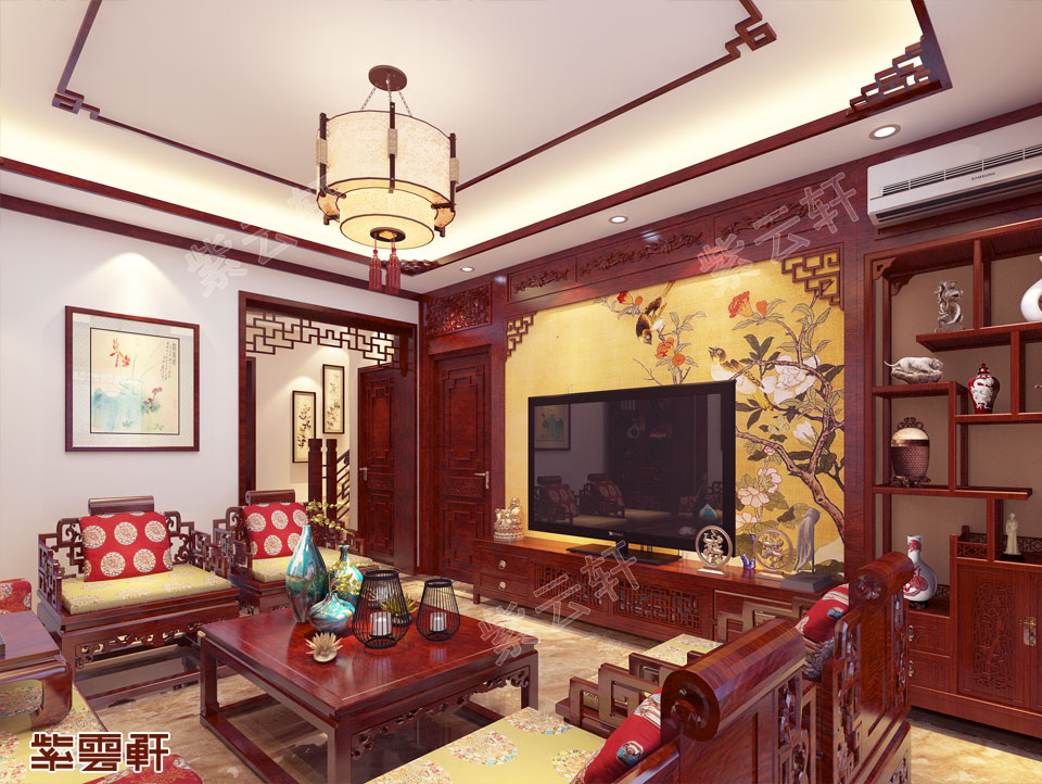 别墅客厅中式装修设计