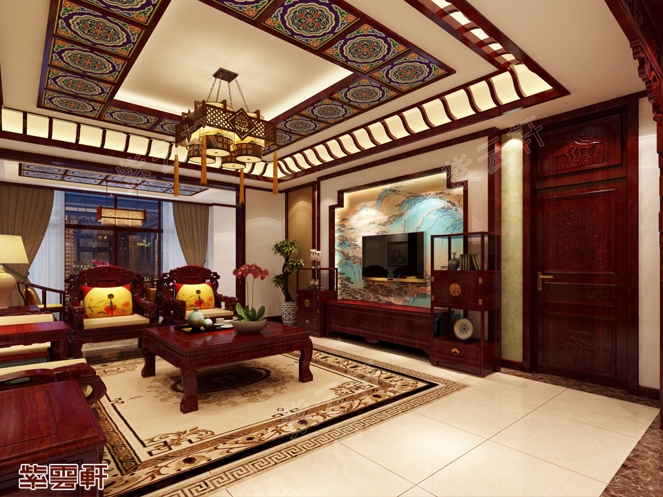 西安中式别墅内装修简约中充满秀致典雅