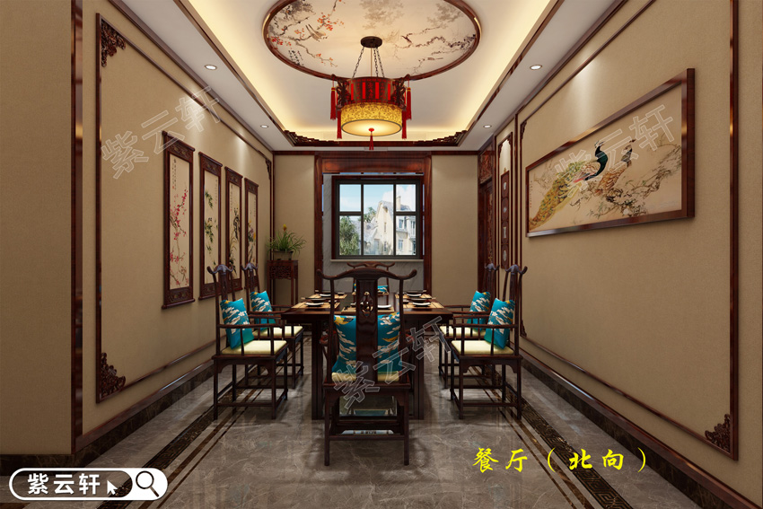 别墅餐厅中式风格装修效果图