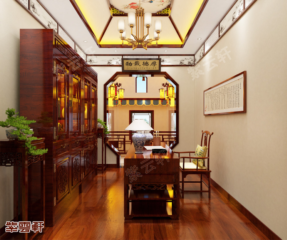 中式别墅设计装修书房