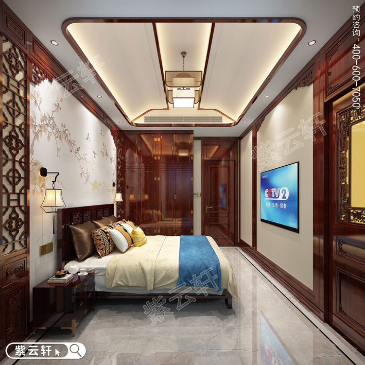 中式红木整装卧室效果图
