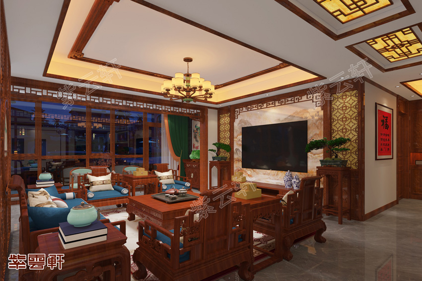 山东中式别墅设计满屋传统家具展现悠远意境