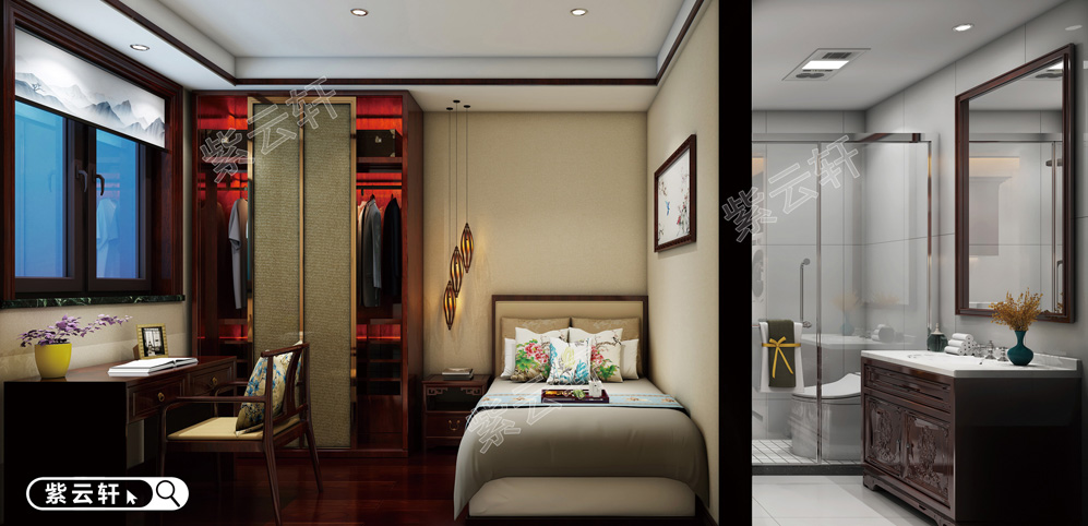 中式卧室装修效果图