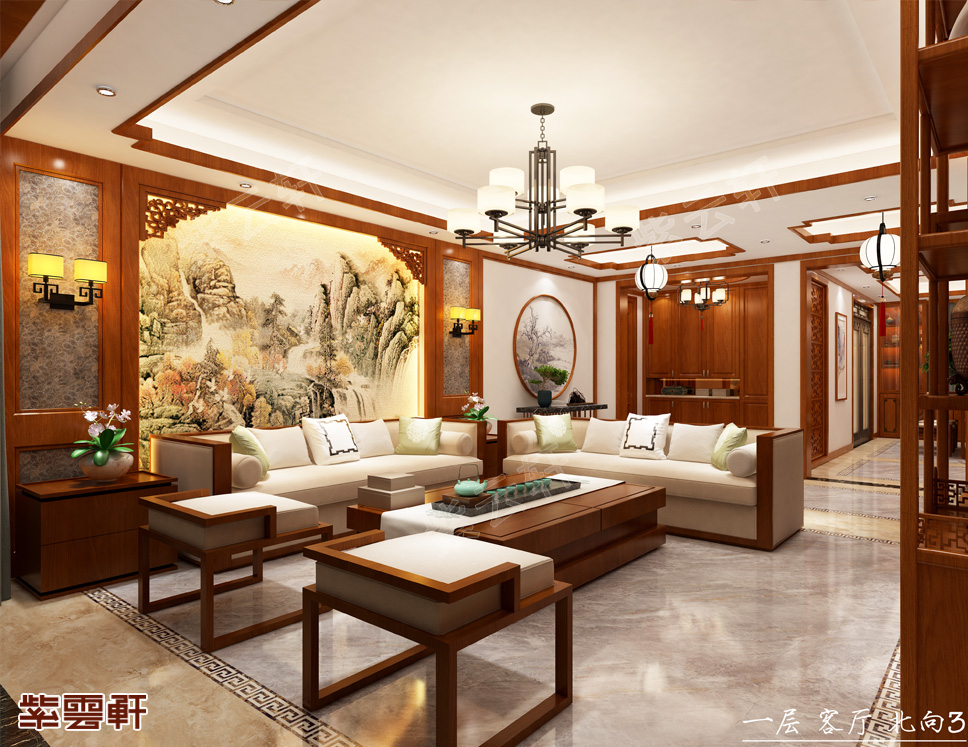 延边现代中式别墅装修在古典与现代中感受东方美韵