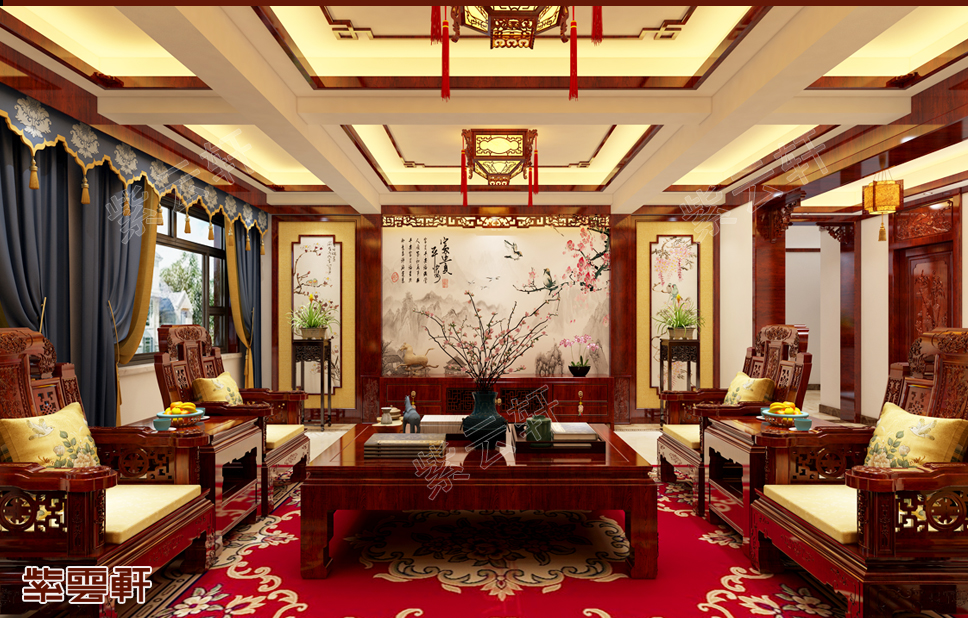 中式豪宅室内设计华丽的布局让人目瞪口呆