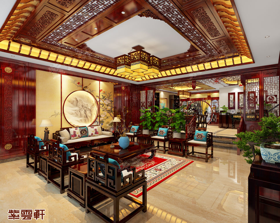 陕西中式装修风格住宅感受大雅富丽的家居