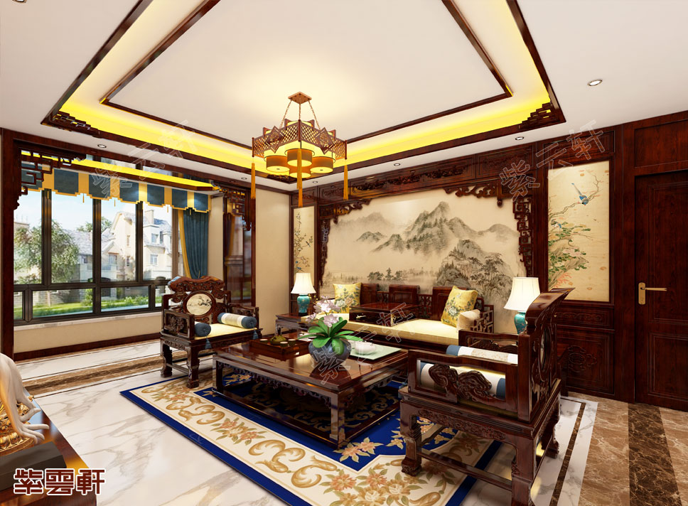 桐城中式风格别墅装修展温润如玉的家居氛围
