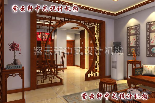 新中式装修设计客厅角度：空间层次的转变