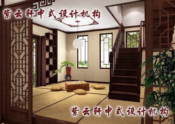 观唐别墅中式装修设计-茶室设计，舒适自然的休闲小憩之所