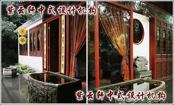 茶馆中式装修设计-茶馆一景:水盈客
