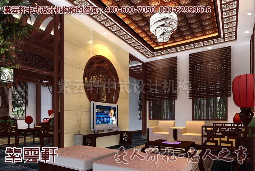 别墅中式设计中堂偏厅:古典与现代的出色融洽