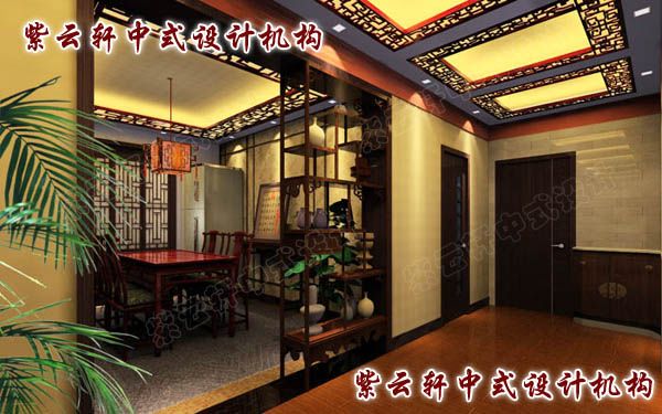 现代简约中式装修设计-博古架的虚隔，让空间更见韵味