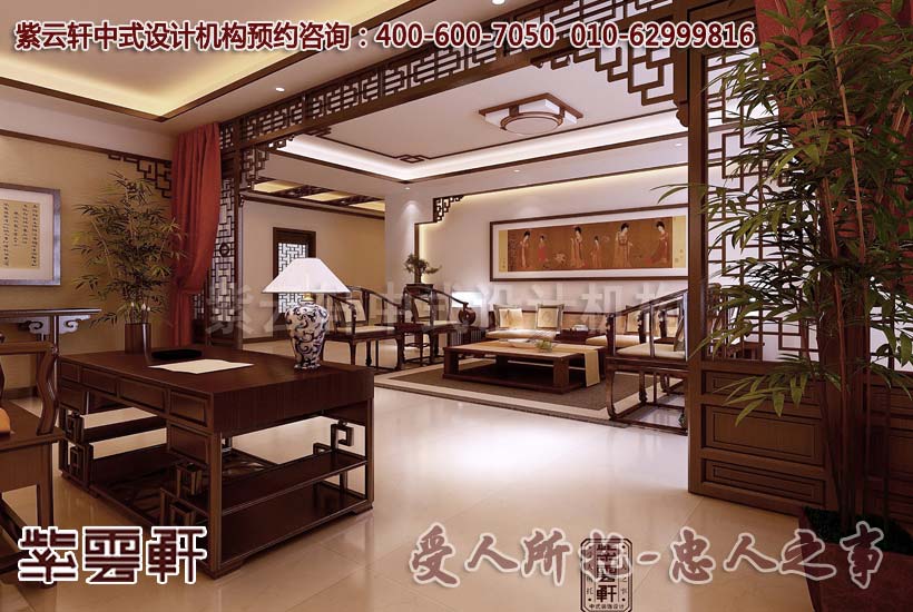 复式中式装修 书房中式装修图片