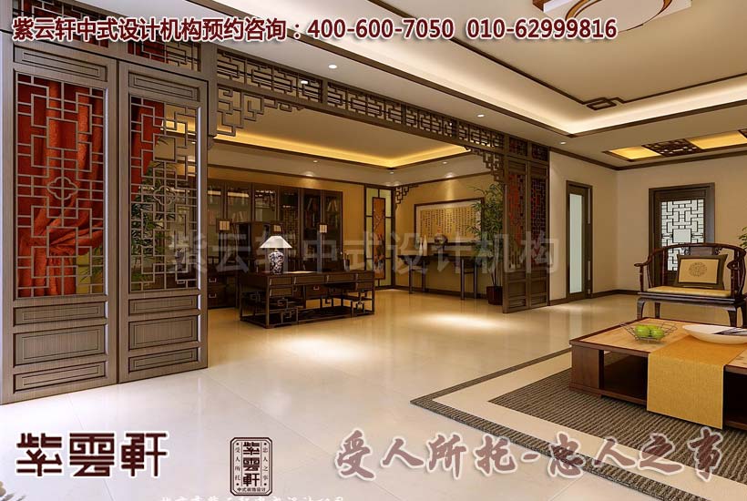 复式中式装修 书房中式装修图片