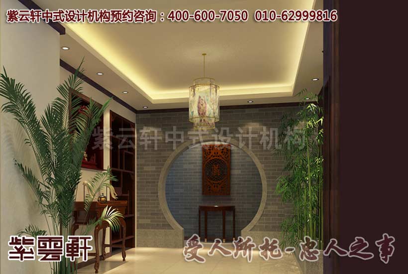 新中式风格别墅门厅设计装修效果图