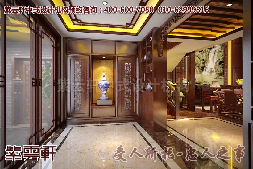 简约古典复式玄关设计装修效果图