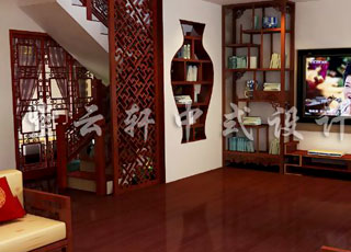 北京某复式中式装修之简约中式风格装饰设计-自雅斋