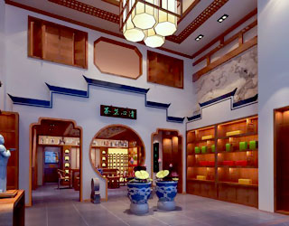中式茶楼设计装修 珠海典雅公装茶馆设计