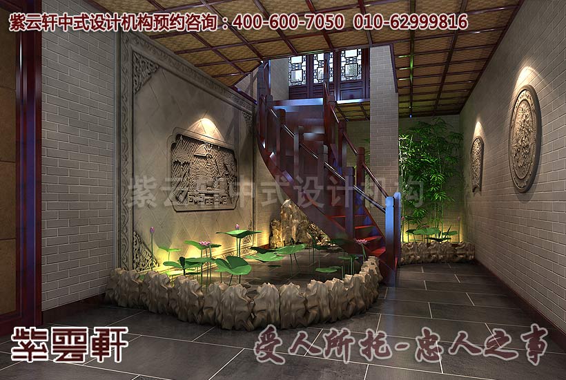 楼梯中式设计效果图