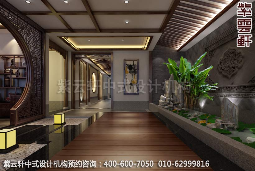 私人会所过道简约中式设计案例图
