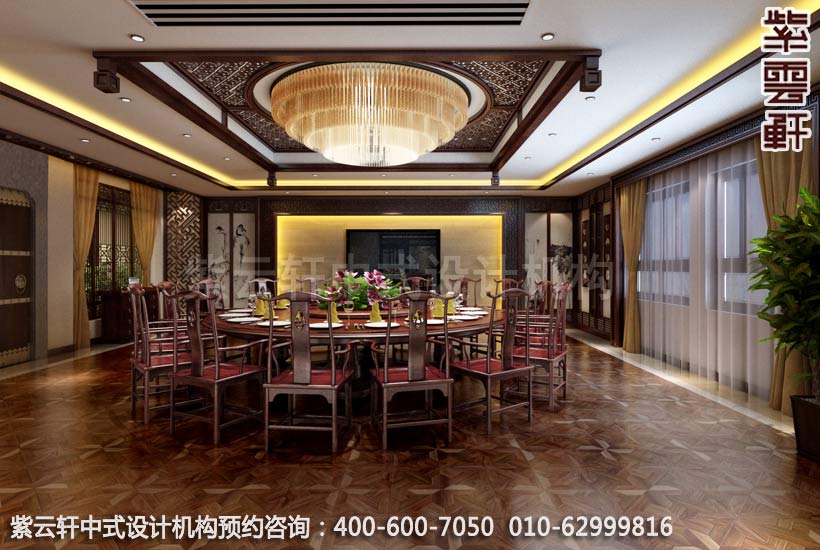 私人会所大包厢简约中式设计案例图