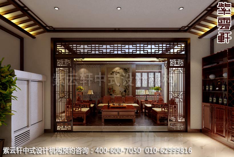 私人会所大包厢简约中式设计案例图