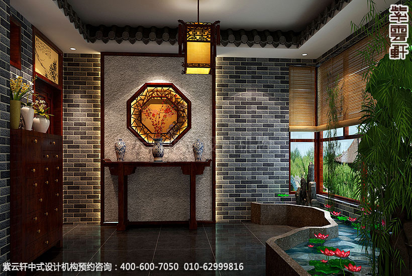 保定精品住宅古典中式装修门厅