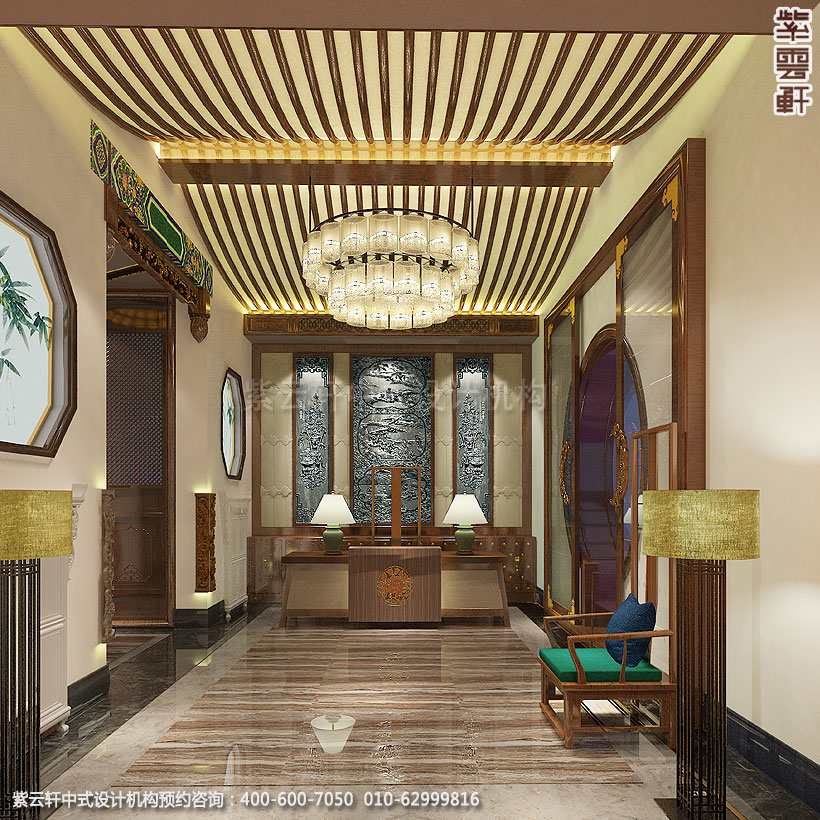 上海中式装修养身会馆大厅