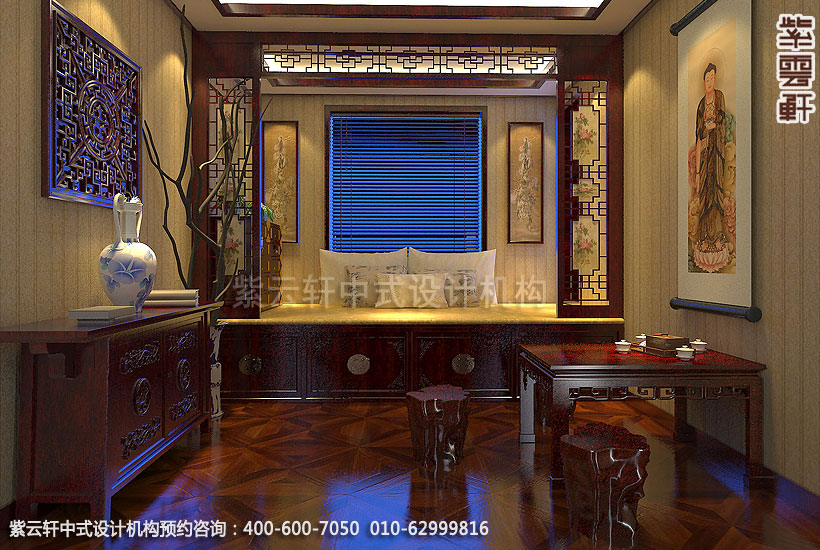 古典中式装修禅意设计住宅 刘宅禅修室