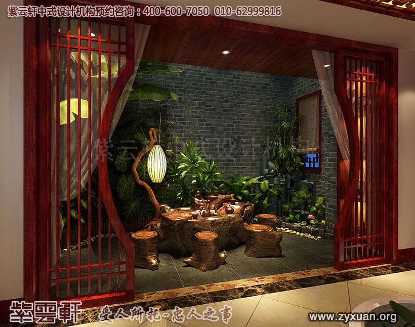 观景休闲区中式设计